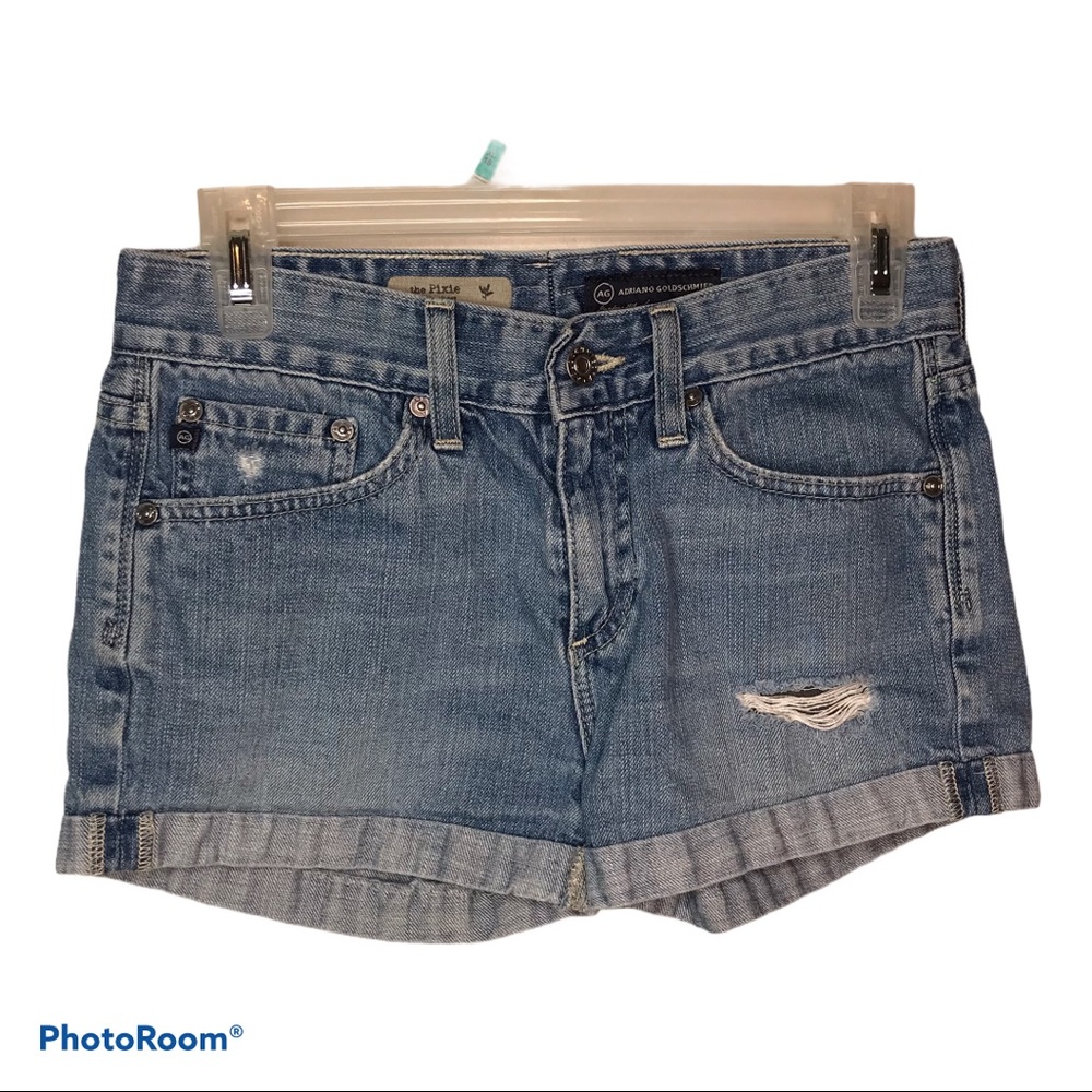 AG Adriano Goldshmied Pixie Roll Up Denim Shorts